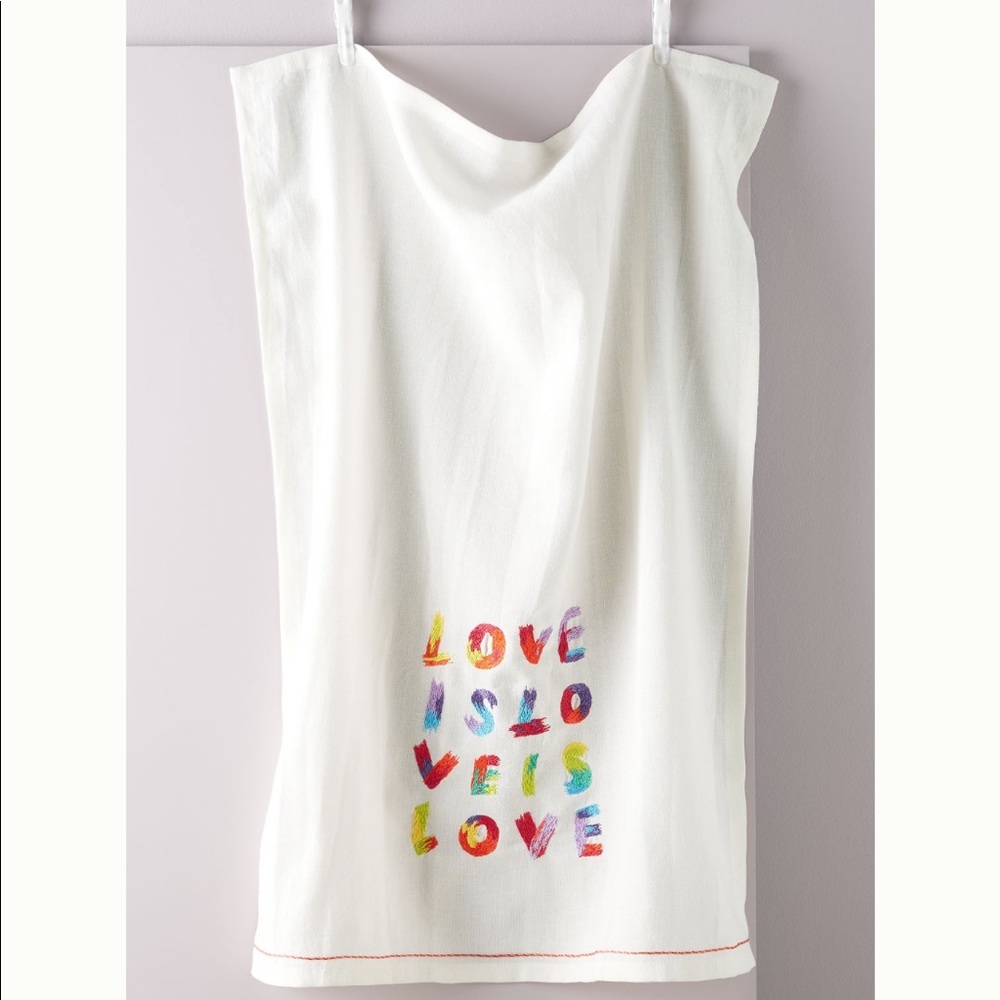 Anthropologie Love is Love Dish Towel NWT